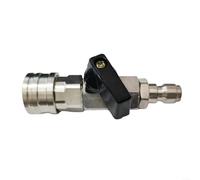 BlesConi Valvola resistente in acciaio inox per lavatrice a pressione, attacco rapido da 1/4", colore nero