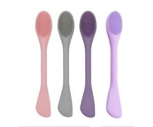 BleshiFashi Set di 4 pennelli per la pulizia del viso in silicone, applicatore per maschera e spazzola per la pulizia dei pori, pulizia manuale del viso, esfoliante viso, labbra, rimozione del trucco