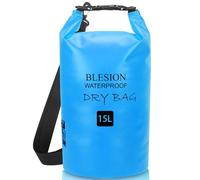 BLESION Borse Impermeabile, Sacca Impermeabile, Dry Bag 5L 10L 15L 20L 30L con Tracolla Regolabile per Spiaggia Sport d'Acqua Trekking Kayak Canoa Pesca Rafting Nuoto Campeggio (Blu, 15L)