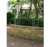 bleslin Struttura per pergolato da giardino resistente, con picchetti, grande, in metallo, per rose rampicanti e verdure, decorazione vintage con arco verde (verde, 220 x 122 x 40 cm)