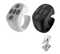BLESO - Scrolling Ring Remote per TikTok, Kindle, YouTube e Instagram - Scroller Bluetooth per iPhone, Android - Clicker per girare pagine e controllo del telefono senza fili con punta delle dita (B+W