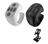 BLESO - Scrolling Ring Remote per TikTok, Kindle, YouTube e Instagram - Scroller Bluetooth per iPhone, Android - Clicker per girare pagine e controllo del telefono senza fili con punta delle dita (B+W