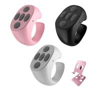 BLESO - Scrolling Ring Remote per TikTok, Kindle, YouTube e Instagram - Scroller Bluetooth per iPhone, Android - Clicker per girare pagina e controllo del telefono senza fili con punta delle dita (B+W