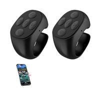 BLESO - Scrolling Ring Remote per TikTok, Kindle, YouTube & Instagram - Scroller Bluetooth per iPhone, Android - Pagina Turner Clicker & Fingertip Wireless Phone Control (Nero 2pcs)