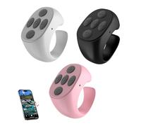 BLESO - Scrolling Ring Remote per TikTok, Kindle, YouTube & Instagram - Scroller Bluetooth per iPhone, Android - Pagina Turner Clicker & Fingertip Wireless Phone Control (B+W+P)