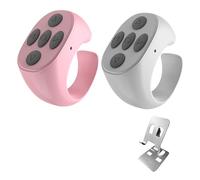 BLESO - Scrolling Ring Remote per TikTok, Kindle, YouTube & Instagram - Scroller Bluetooth per iPhone, Android - Pagina Turner Clicker & Controllo del telefono wireless con punta delle dita (W+P-Gray
