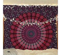 Bless International Arazzo da appendere alla parete con mandala psichedelico indiano hippie (viola rosa, 140 x 185 cm)