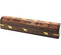 Bless-International Traditional-Handmade-Burner Wooden-Coffin-Incense-Stick-Holder Ash-Catcher-Stand (Wooden Coffin)