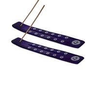 Bless-International Traditional-Handmade-Burner Wooden-Incense-Stick-Holder Ash-Catcher-Stand For-Aromatherapy-Meditation-Yoga (Heavens Blue) 10 Inches, Pack of 2