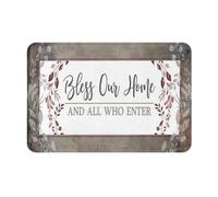 Bless Our Home And All Those Who Enter Christianty Zerbino Ingresso Trappola Sporco Zerbino Asciugapassi Antiscivolo Tappeto Da Bagno Per Esterno Interno Doccia 40X60Cm