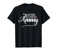 Blessed Ammy Grandma Grandmother Womens Heart Mothers Day Maglietta