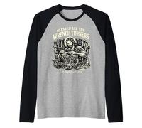 Blessed Are The Wrench Turners Biker Meccanico Maglia con Maniche Raglan