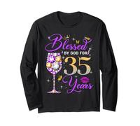 Blessed by God for 35 Years Old Women 35th Birthday Queen Maglia a Manica