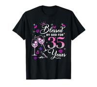 Blessed by God for 35 Years Old Women 35th Birthday Queen Maglietta