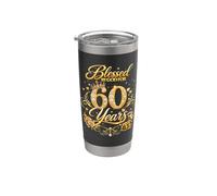 Blessed by God for 60 Years Old Women 60th Birthday Queen Bicchiere termico in acciaio inox doppia parete