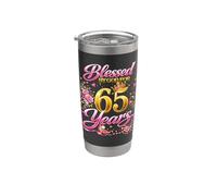 Blessed by God for 65 Years Old Women 65th Birthday Queen Bicchiere termico in acciaio inox doppia parete