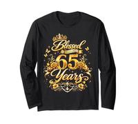 Blessed by God for 65 Years Old Women 65th Birthday Queen Maglia a Manica