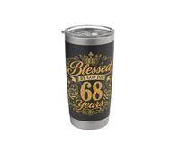 Blessed by God for 68 Years Old Women 68th Birthday Queen Bicchiere termico in acciaio inox doppia parete