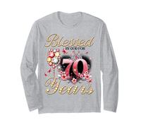 Blessed by God for 70 Years Old Women 70th Birthday Queen Maglia a Manica