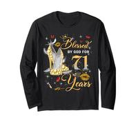 Blessed by God for 71 Years Old Women 71st Birthday Queen Maglia a Manica