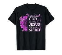 Blessed By God - Loved By Jesus Pink Sunflower Maglietta