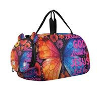 Blessed by God Loved Jesu borsone con scomparto per scarpe, leggero, borsa da viaggio per viaggi, sport, borsone, weekender
