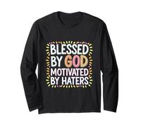 Blessed By God Motivated By Haters Positività |----- Maglia a Manica