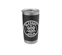 Blessed By God Saved By Jesus Bicchiere termico in acciaio inox doppia parete