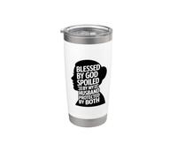 Blessed By God Spoiled By My Husband Protected By Both Bicchiere termico in acciaio inox doppia parete