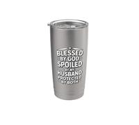 Blessed By God Spoiled By My Husband Protected By Both Bicchiere termico in acciaio inox doppia parete