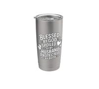 Blessed By God Spoiled By My Husband Protected By Both Bicchiere termico in acciaio inox doppia parete