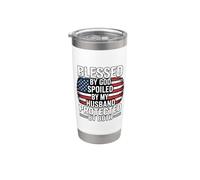 Blessed By God Spoiled By My Husband Protected By Both Bicchiere termico in acciaio inox doppia parete