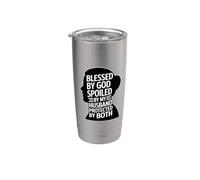 Blessed By God Spoiled By My Husband Protected By Both Bicchiere termico in acciaio inox doppia parete