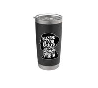 Blessed By God Spoiled By My Husband Protected By Both Bicchiere termico in acciaio inox doppia parete