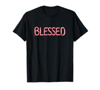 Blessed - Christian Faith Candy Cane Red & White Christmas Maglietta