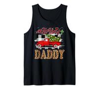 Blessed Daddy Red Truck Plaid Xmas Tree Family Christmas Canotta