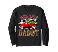 Blessed Daddy Red Truck Plaid Xmas Tree Family Christmas Maglia a Manica