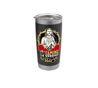 Blessed Faith God Cross Bible Verse Mexican Devotion Phrase Bicchiere termico in acciaio inox doppia parete
