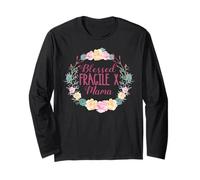 Blessed Fragile X Mama Corona Floreale Mamma Mamma Maglia a Manica