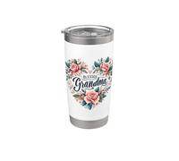 Blessed Grandma Camicia da donna con cuore floreale per festa della mamma Bicchiere termico in acciaio inox doppia parete