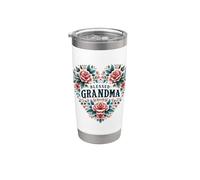 Blessed Grandma Camicia da donna con cuore floreale per festa della mamma Bicchiere termico in acciaio inox doppia parete