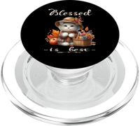 Blessed Is Best Autunno & Autunno Carino Bianco Vintage Kitty & Cappello PopSockets PopGrip per MagSafe