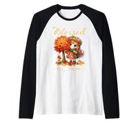 Blessed Is Best Autunno & Autunno Harvest Carino Vintage Ragazza Maglia con Maniche Raglan