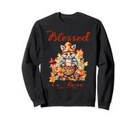 Blessed Is Best Christian Autunno & Autunno Carino Vintage Racoon Felpa