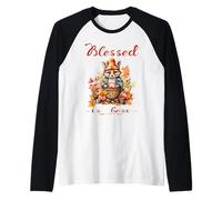 Blessed Is Best Christian Autunno & Autunno Carino Vintage Racoon Maglia con Maniche Raglan