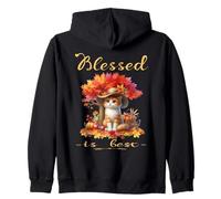 Blessed Is Best - Gatto Gattino Vintage per Autunno e Autunno Felpa con Cappuccio