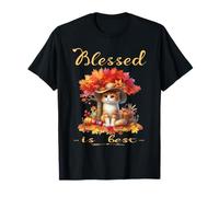 Blessed Is Best - Gatto Gattino Vintage per Autunno e Autunno Maglietta