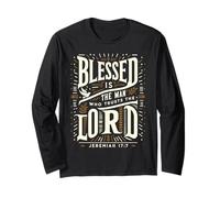 Blessed Is The Man Who Trusts The Lord T-Shirt Dio Maglia a Manica