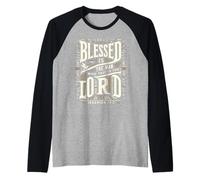 Blessed Is The Man Who Trusts The Lord T-Shirt Dio Maglia con Maniche Raglan