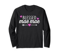 Blessed Mae Mae Grandma Shirt Grandmother Womens Mothers Day Maglia a Manica